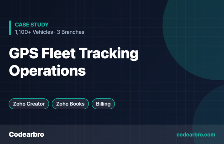 Zoho Creator & Zoho Books for a GPS Fleet Tracking Company – Codearbro case study
