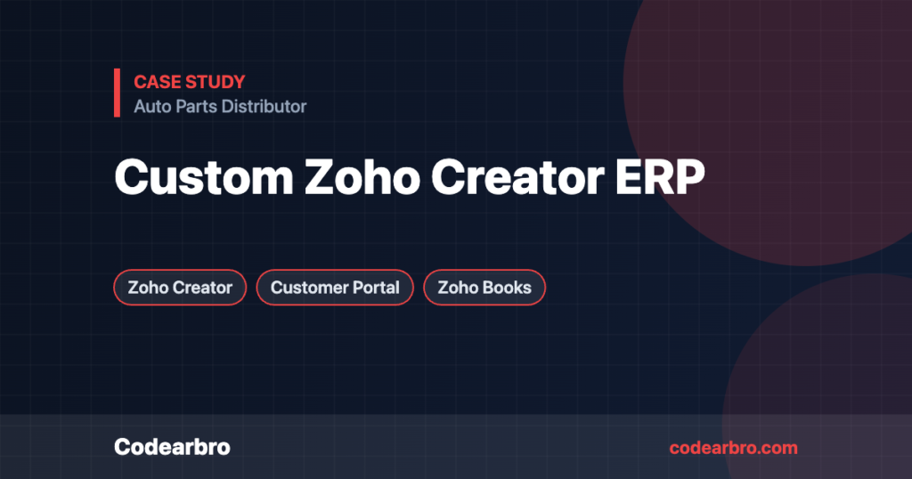 Custom Zoho Creator ERP for an Auto Parts Distributor – Codearbro case study