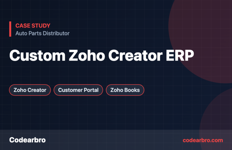 Custom Zoho Creator ERP for an Auto Parts Distributor – Codearbro case study
