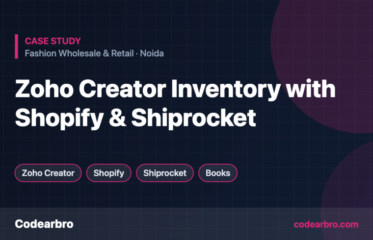 Zoho Creator Inventory with Shopify & Shiprocket for a Fashion Brand – Codearbro case study