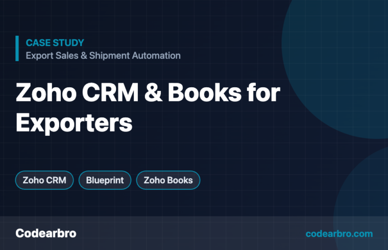 Zoho CRM & Zoho Books for an Export Business – Codearbro case study