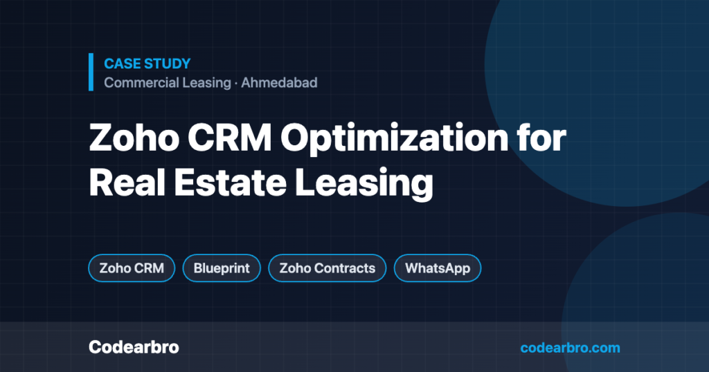 Zoho CRM Optimization for a Real Estate Leasing Company – Codearbro case study