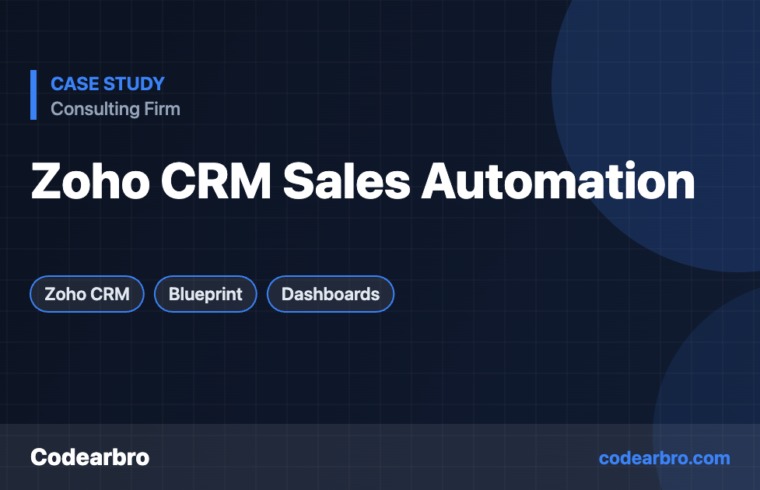 Zoho CRM Sales Process Automation for a Consulting Firm – Codearbro case study