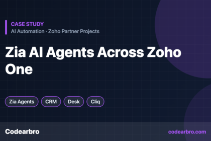 Zoho Zia AI Agents Integrated with CRM, Desk, People & Cliq – Codearbro case study